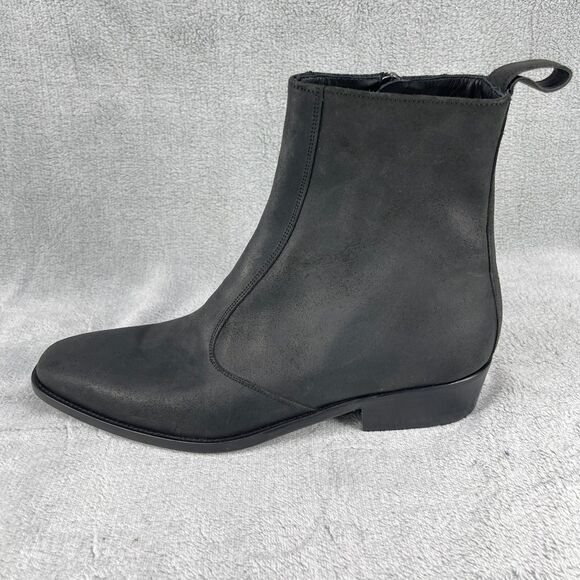 Lucent Los Angeles Leather Black Boot Side Zip Size 12 Men's Left BOOT ONLY - Picture 1 of 7